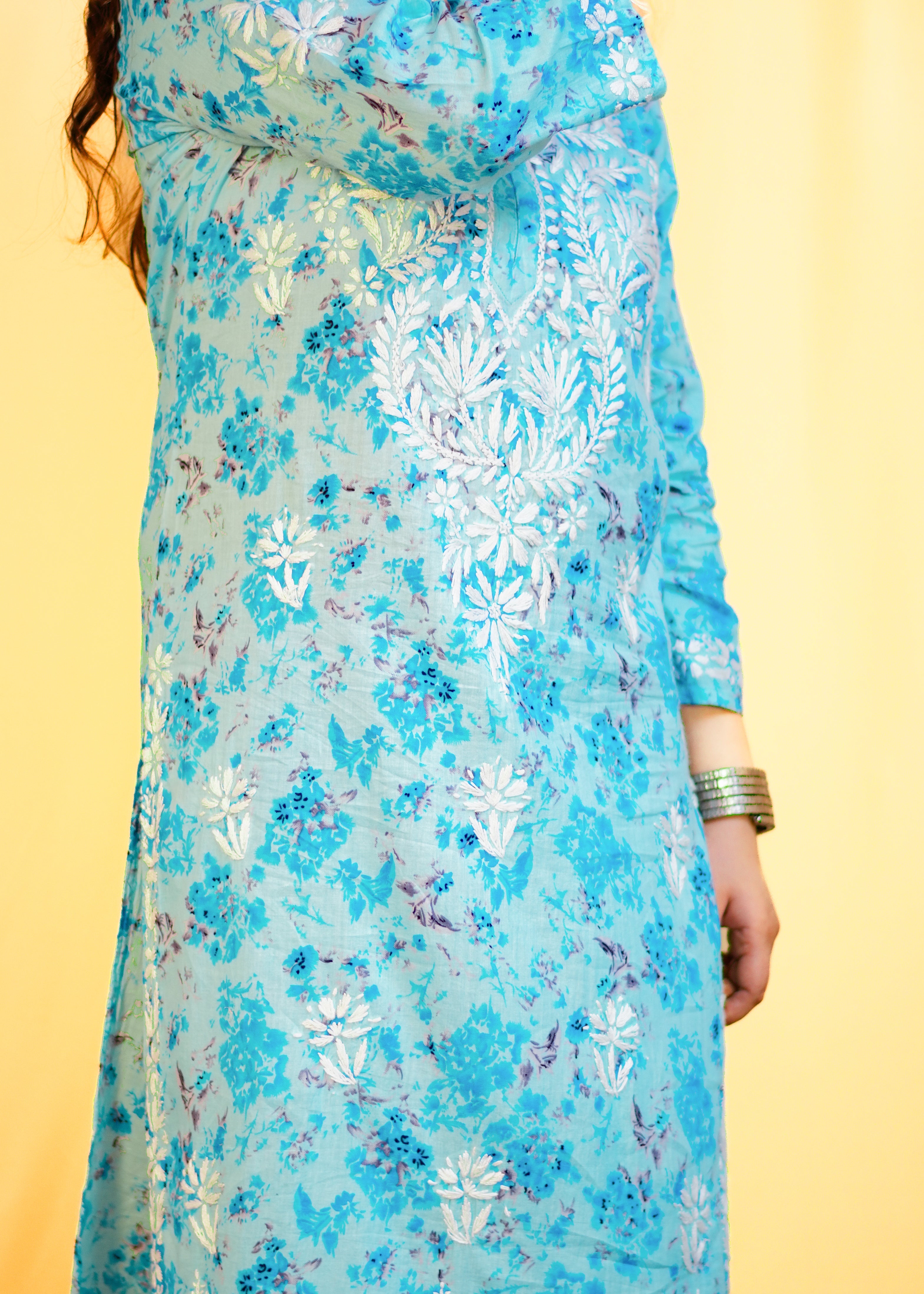 Elegant White Chikankari Kurti with Artisan Hand Embroidery